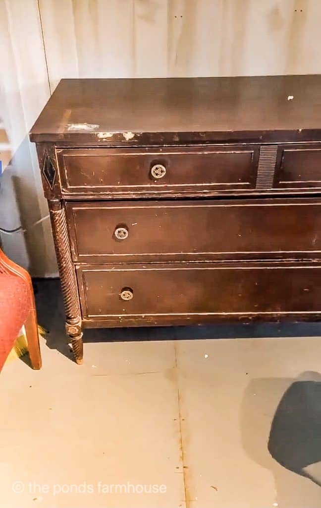 Inexpensive thrift store chest before makeover