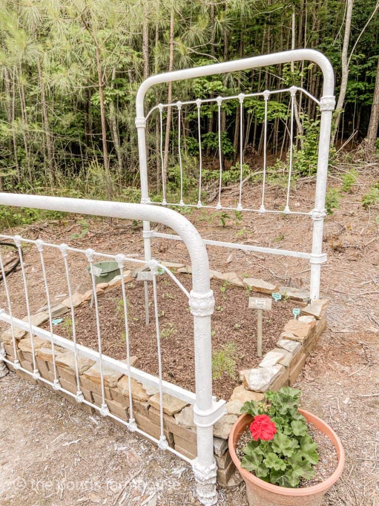 Vintage Bed Frame makes a cute Raised garden Beds Idea