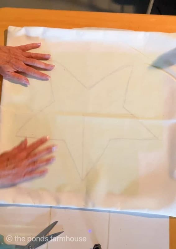 Trace template pattern onto pillow cover