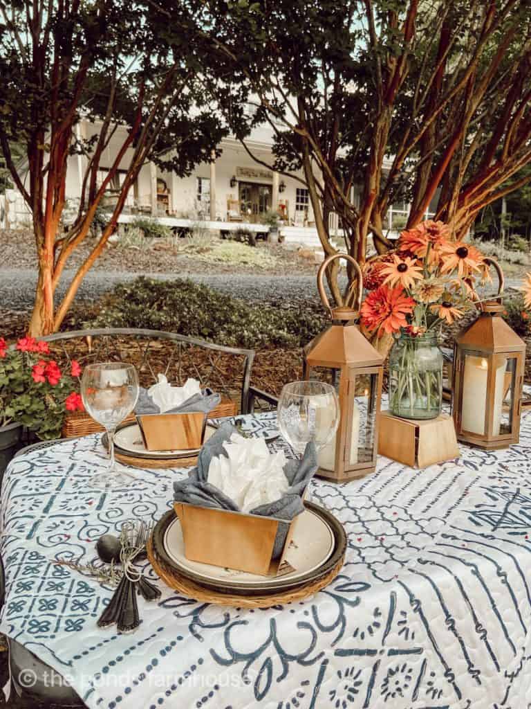 Outdoor Dining table for a summer picnic by the pool