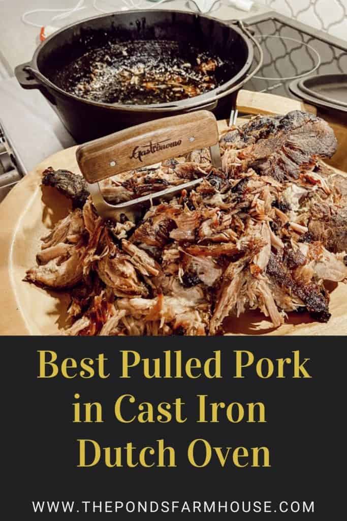 Cast Iron Dutch Oven Pulled Pork Recipe for barbecue recipe.