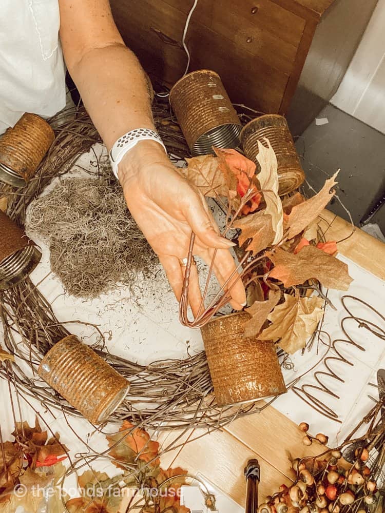 How To Make a Rusty tin Can Fall Wreath.