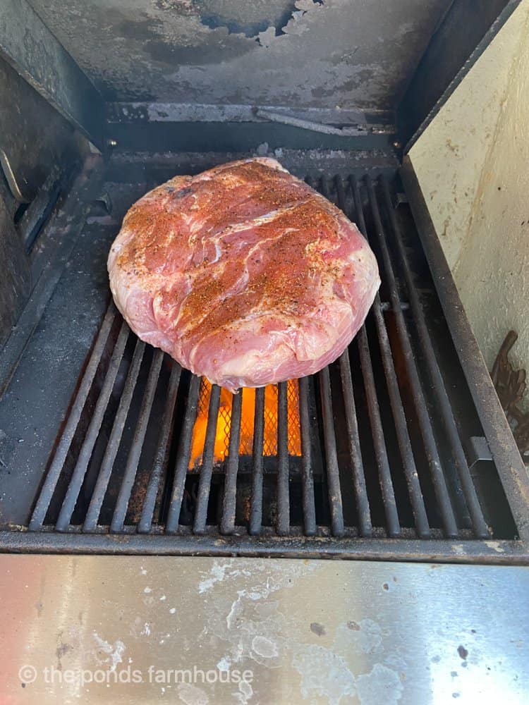 Sear boston butt on a searing burner before adding the dutch oven
