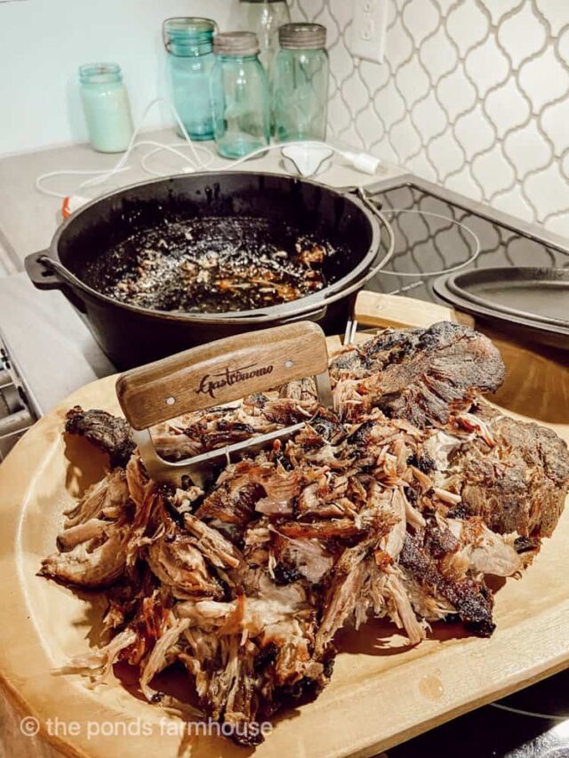 Boston Butt smoked and pulled.
