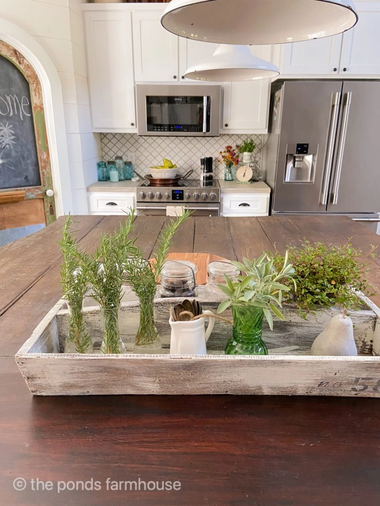 Plant herb in kitchen to add vintage charm.