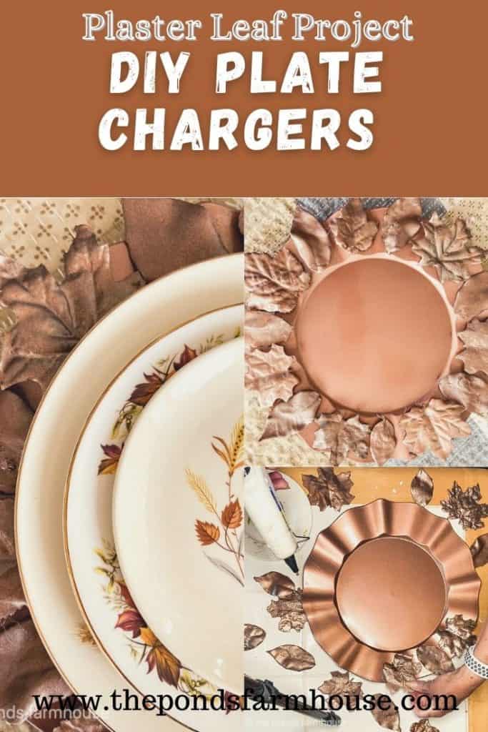 Fall Leaf - DIY Plate Chargers with Plaster Leaves in Copper.