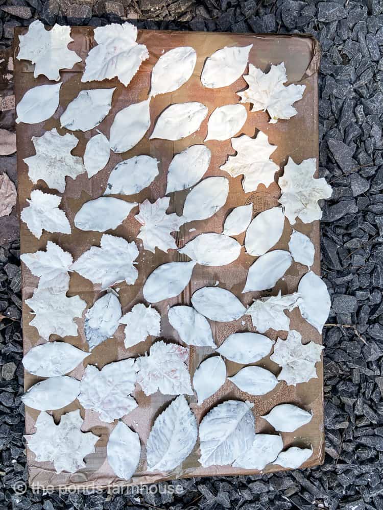 Plaster Leaves DIY for fall craft projects. 