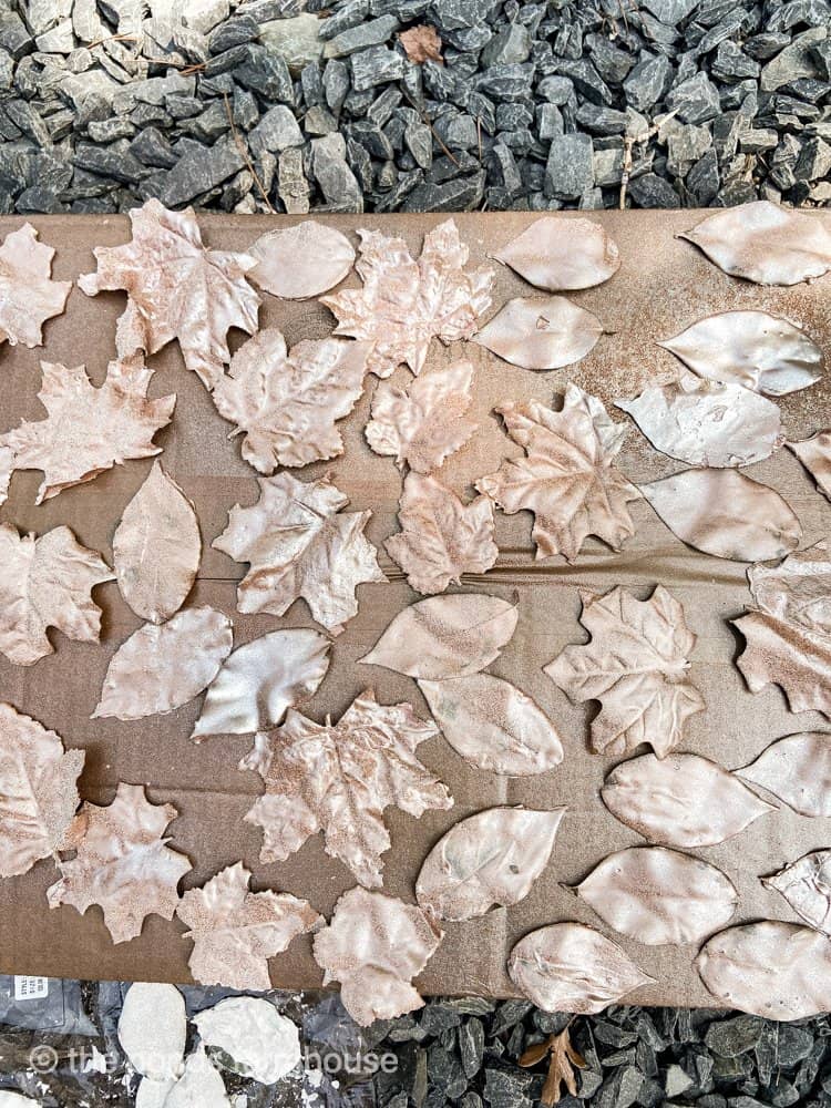 Copper Spray Paint for Plaster Leaves DIY