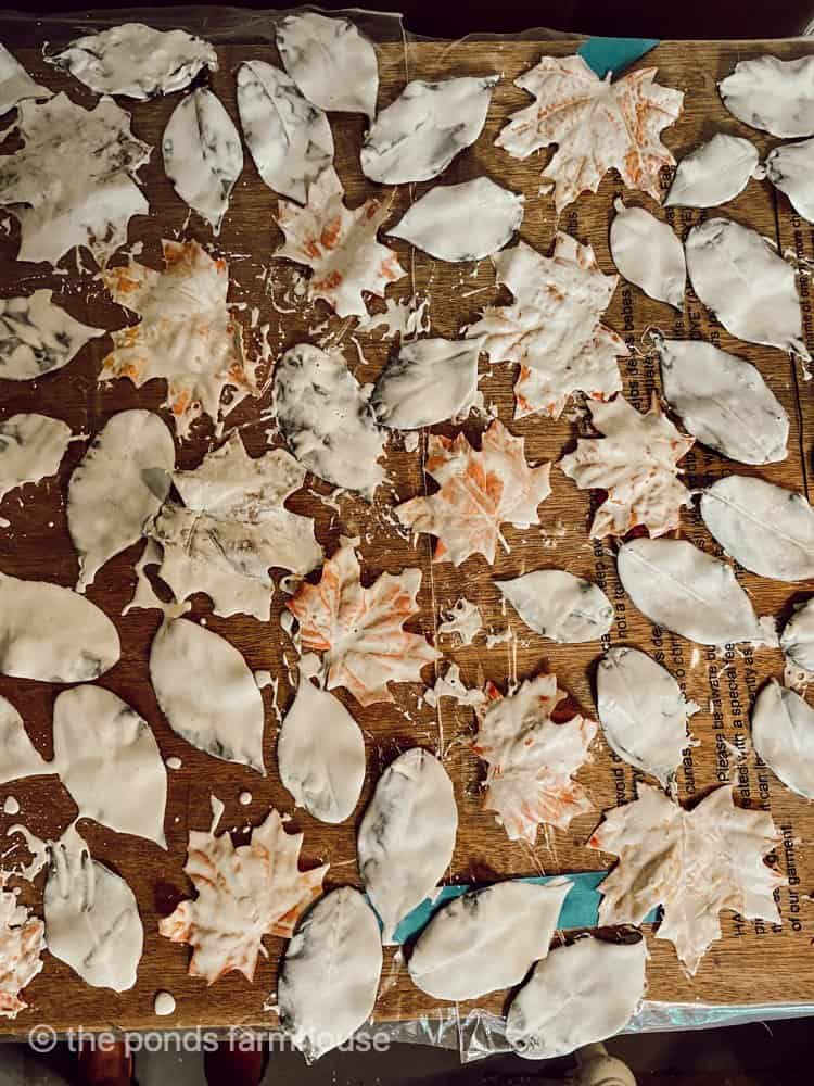 DIY PLaster Leaves for fall craft projects. 