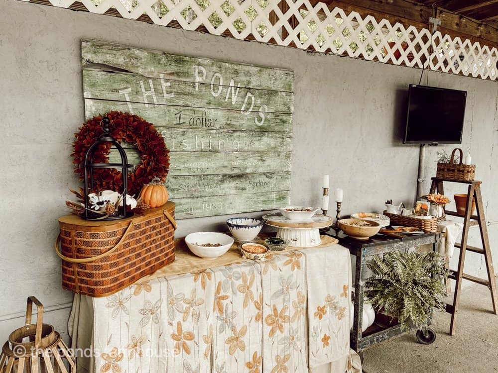 Fall Decorations for Buffet Table - Campfire Party - The Ponds Farmhouse