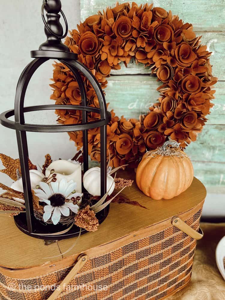 Picnic basket centerpiece for buffet table