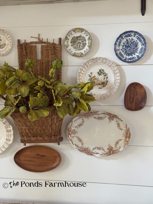Fall Plate Gallery Wall with thrifted dishes