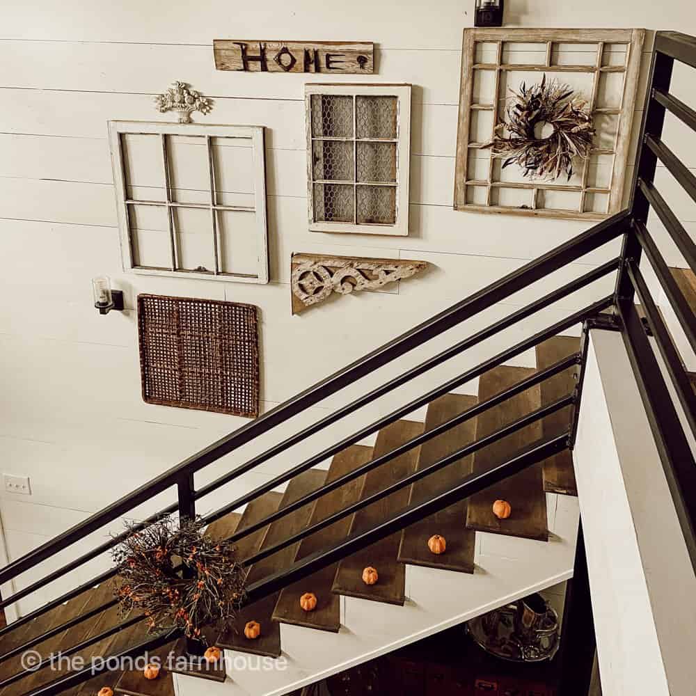 Wrought Iron Stair Case Railings in Industrial Farmhouse Style Loft - Rustic Farmhouse Style