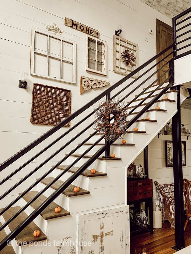 Wrought Iron Stair Case Railings in Industrial Farmhouse Style Loft