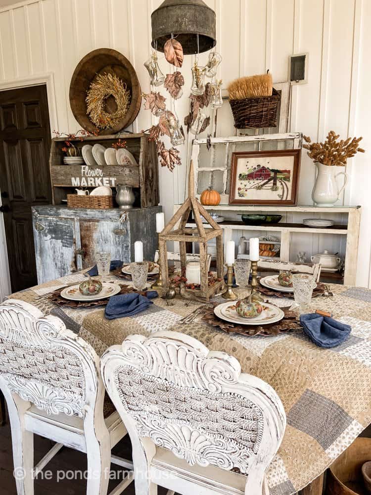 5 Rustic Dining Table Setting Ideas for Fall for Farmhouse Style.