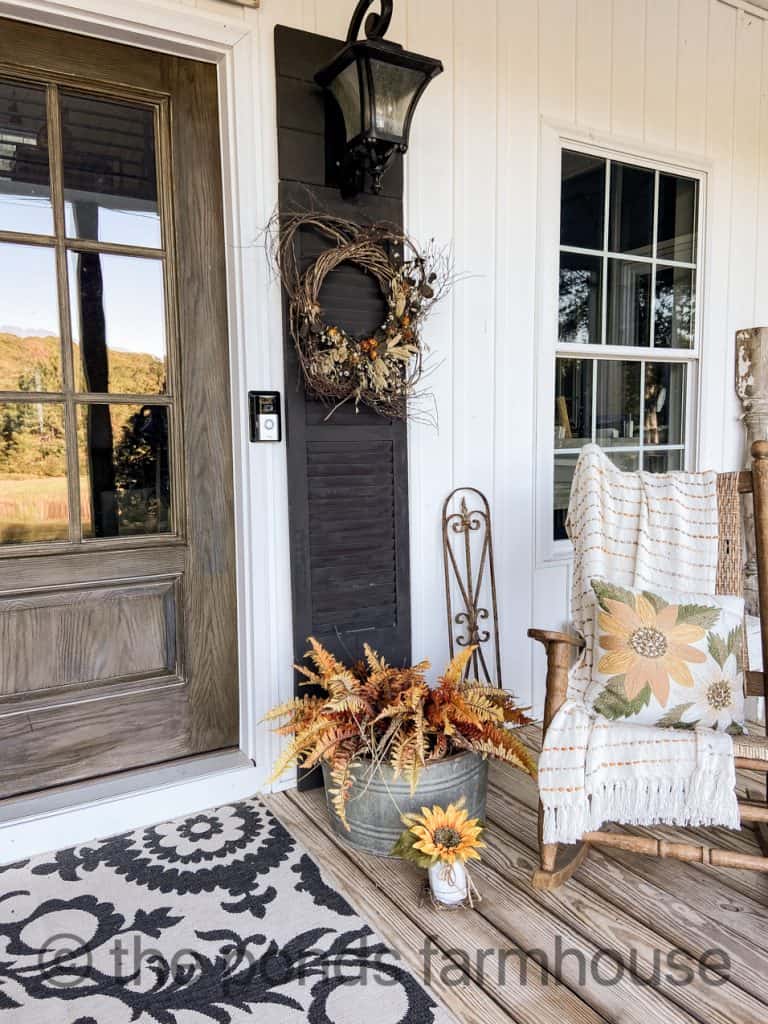 Front Door Shutters make an impact on the front porch. 