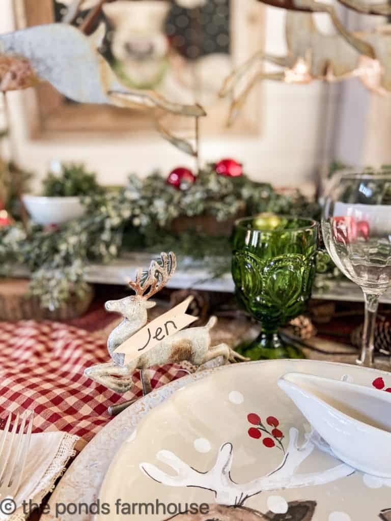 reindeer Christmas Ornaments are perfect for holding placecards