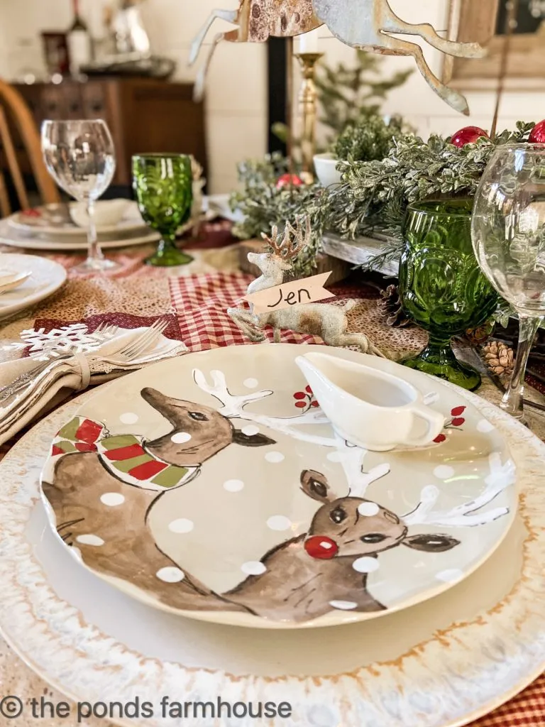 Creative Christmas Table Decor Ideas with Deer Friends Dishes from Casafina
