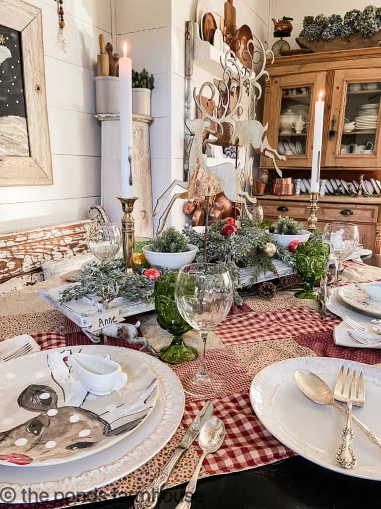 Reindeer Centerpiece for a fun Christmas Table Theme