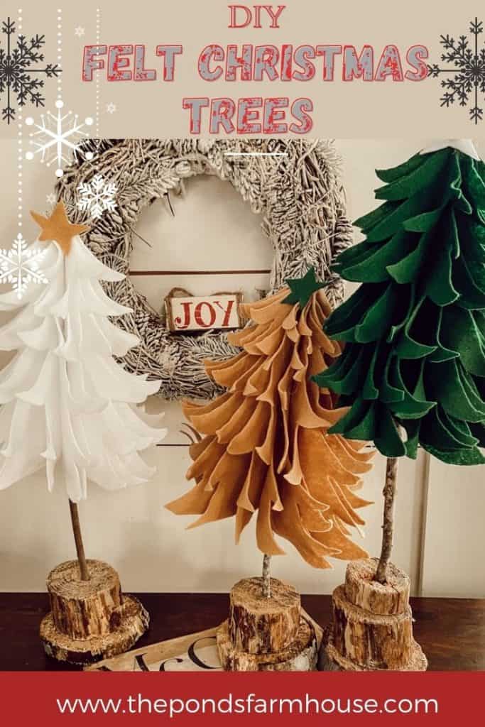 DIY Felt Christmas Tree Tutorial for Budget Friendly Holiday Decorating and Craft Project.