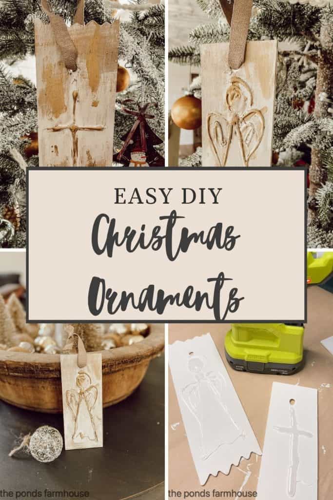 Easy DIY Christmas Ornaments made with a hot glue gun craft ideas