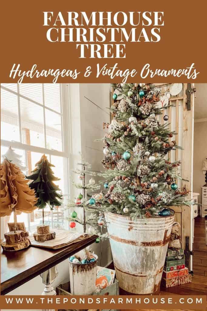 How To Decorate a Christmas Tree with Sustainable and budget-friendly dried hydrangeas.