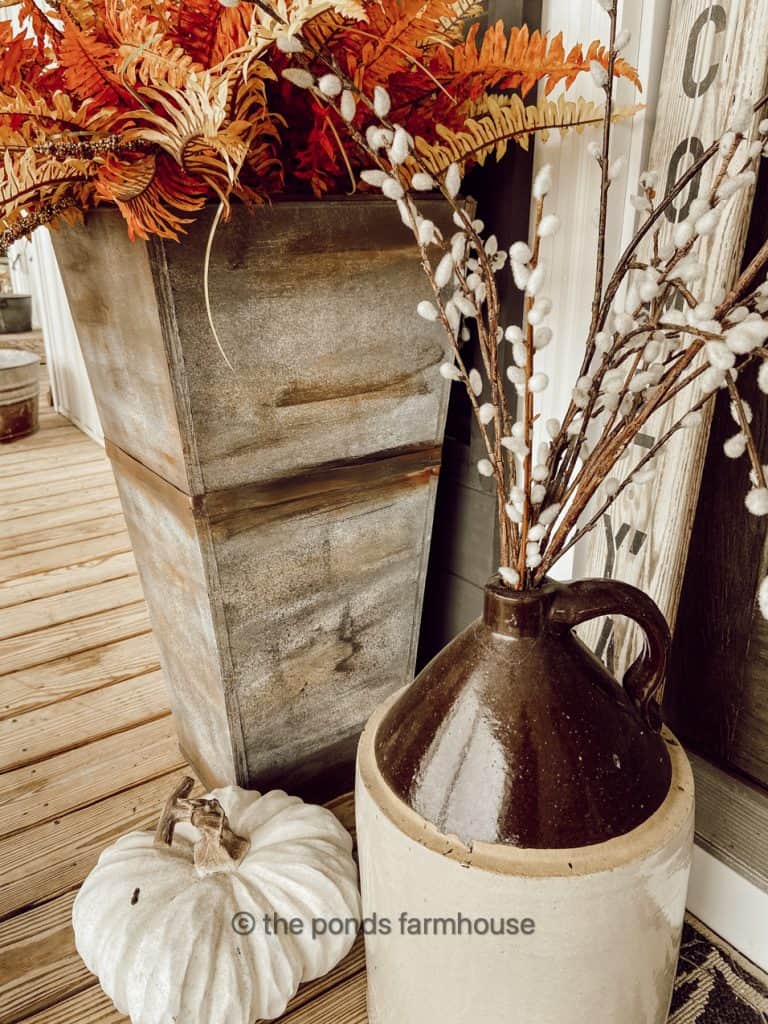 DIY Faux Galvanized Planters that look like European Antique Grape Hod.
