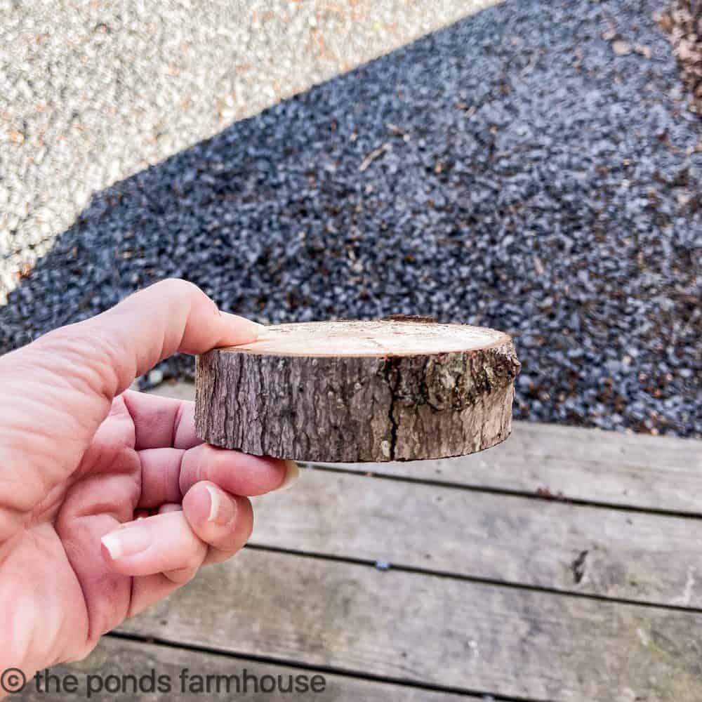 Cut a branch approx. 1 inch thick for base of topiary.  