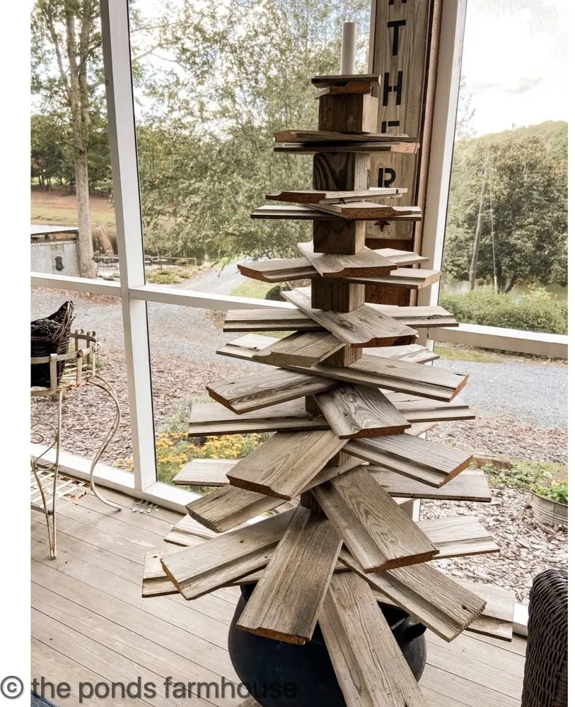 Shiplap Christmas Tree made of wood