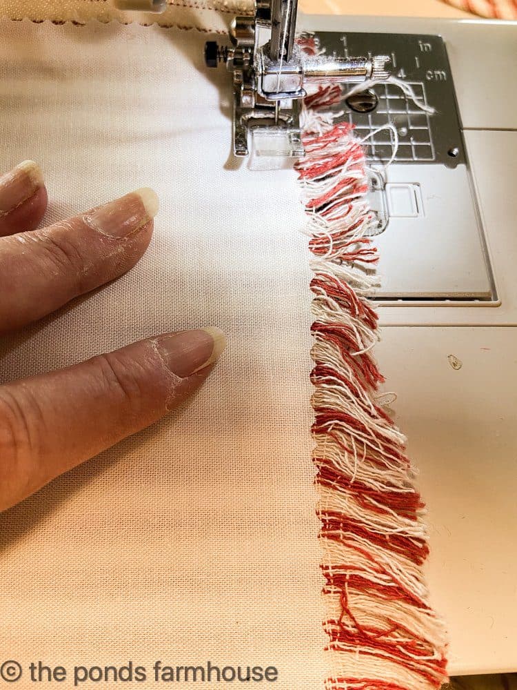 Sew lining into the ticking stocking.