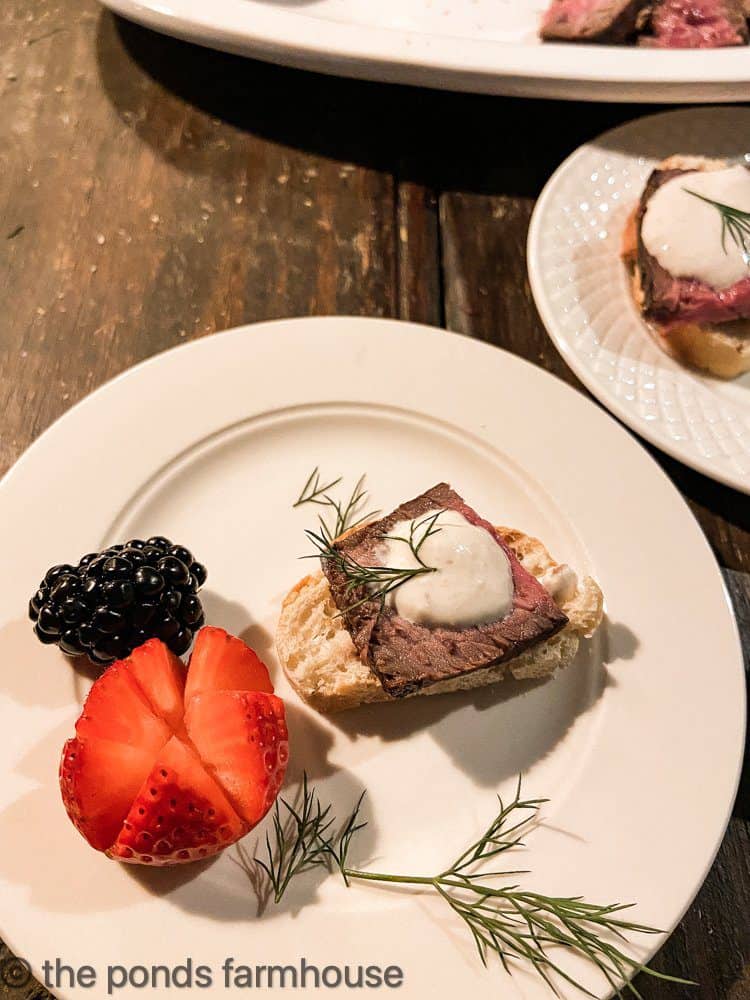 Appetizer's for New Year's Eve Party - Beef Tenderloin Crostini