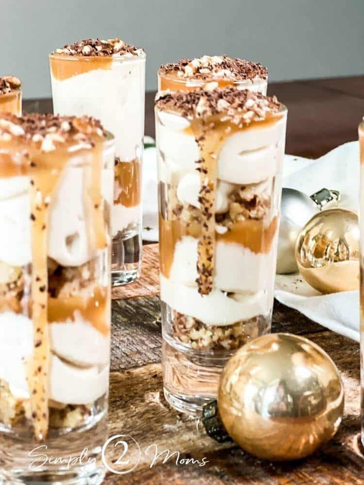 No Bake Salted Caramel Cheesecake Shooters Recipe.