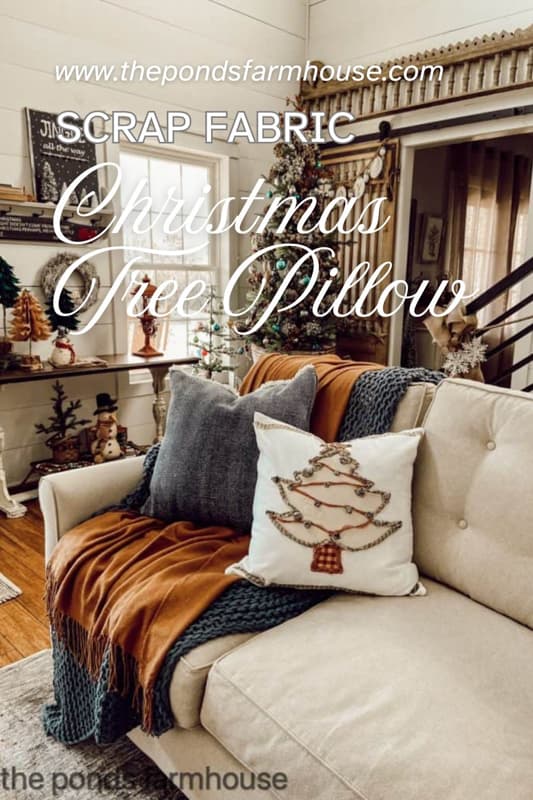 Scrap Fabric Christmas Tree Pillow