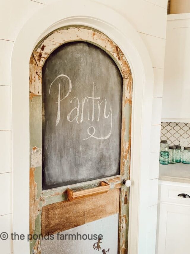Pantry Door with chalk board front.
