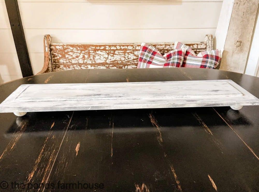 Easy Craft Project to make a table riser for your table centerpieces. Farmhouse Style Long table riser