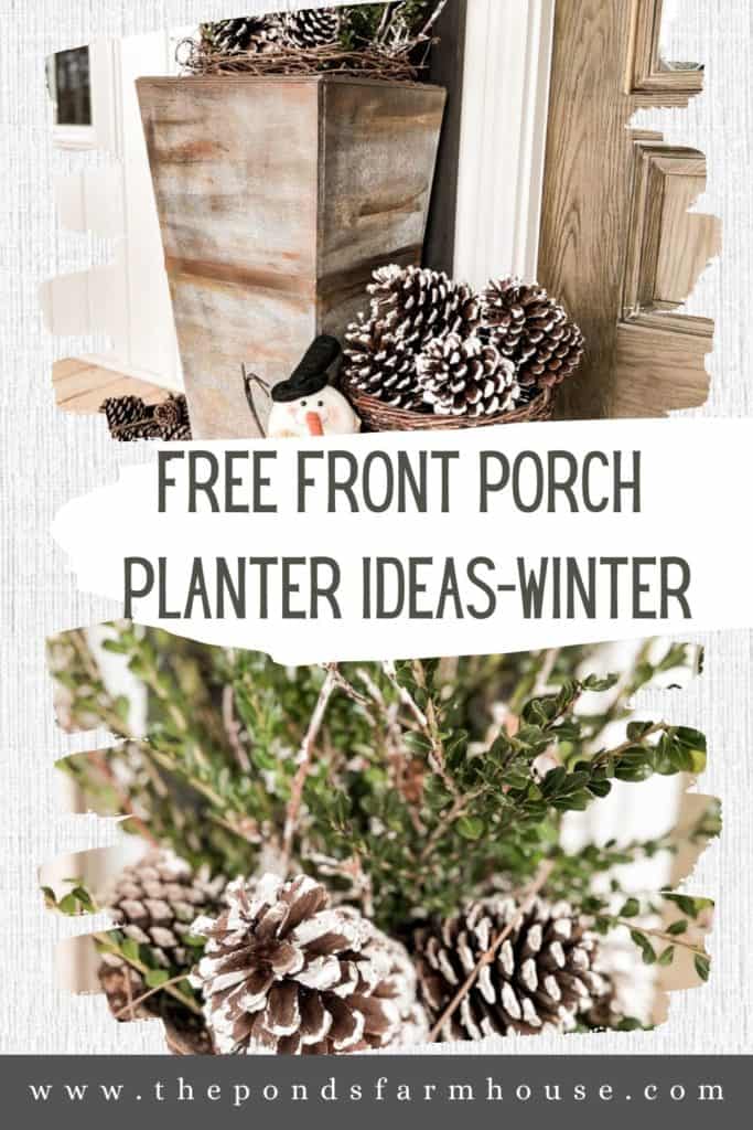 Free Front Porch Planter Ideas for Winter Decorating.  
