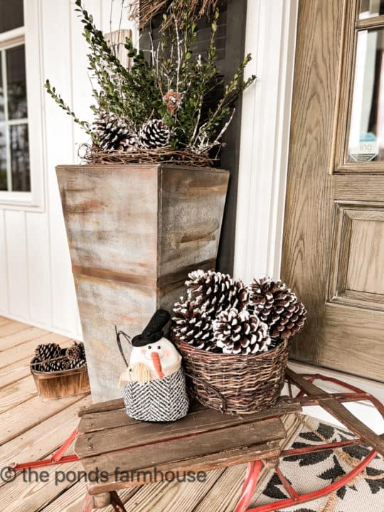 Front Porch Planters Ideas for Winter