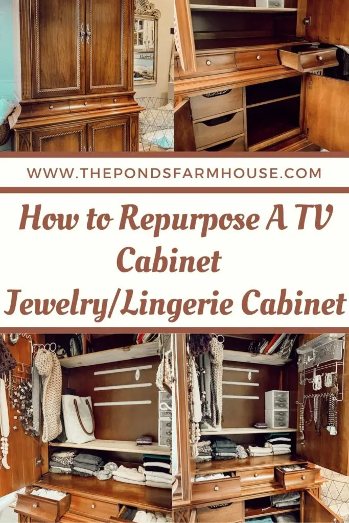 How to repurpose a TV cabinet into a Jewelry/Lingerie Cabinet