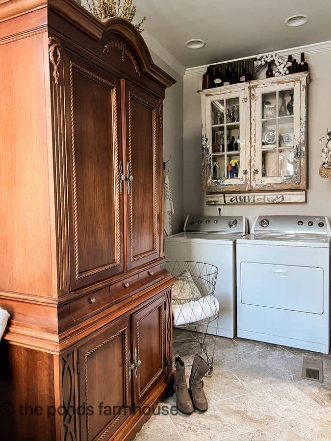 TV Cabinet repurposed as a Jewelry Cabinet and Lingerie Cabinet.