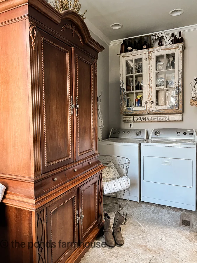 TV Cabinet repurposed as a Jewelry Cabinet and Lingerie Cabinet