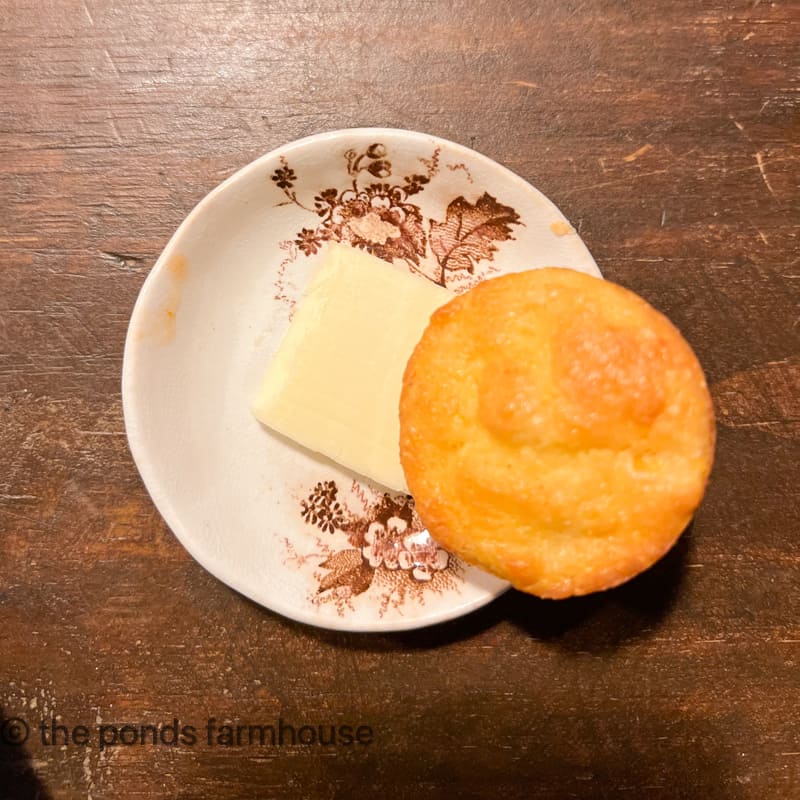 Corn Bread Muffin with butter pat.