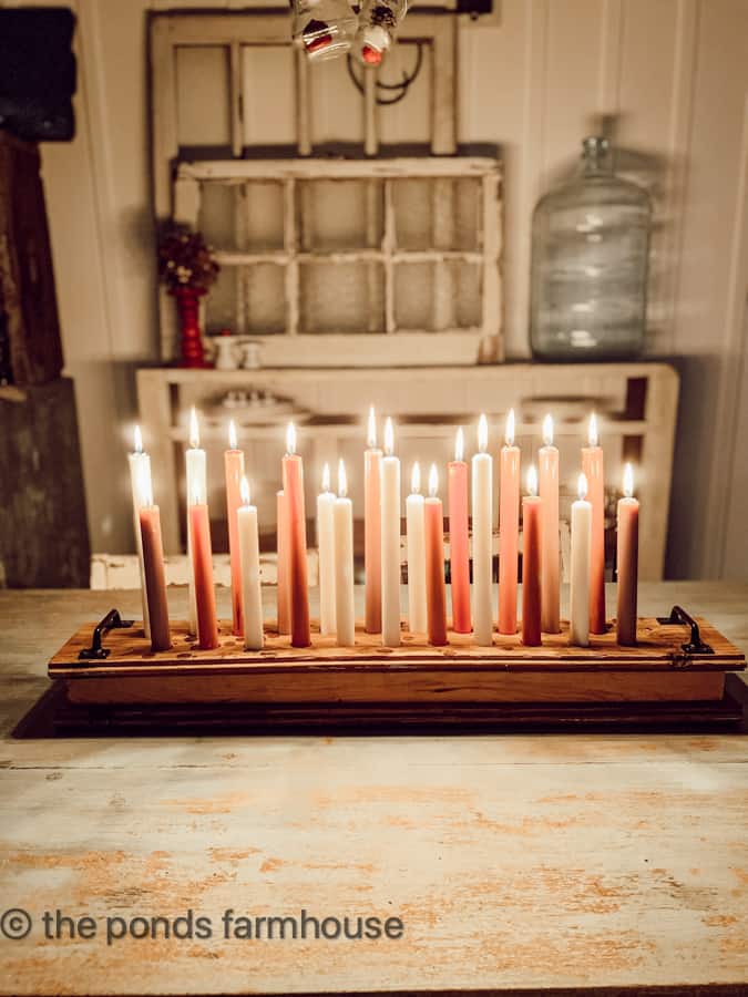 DIY Rustic Candle Centerpiece for Farmhouse Table.