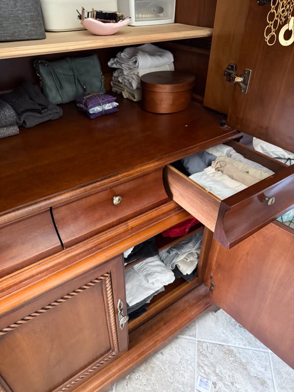 old TV cabinet  lingerie storage