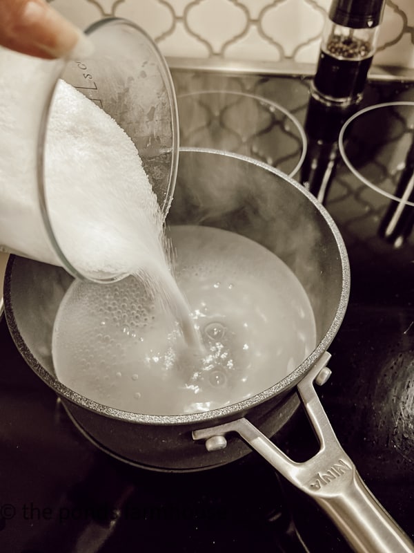 Add sugar to make simple syrup.