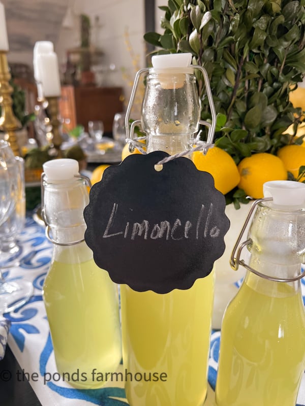 Label limoncello bottles for great gift ideas.  