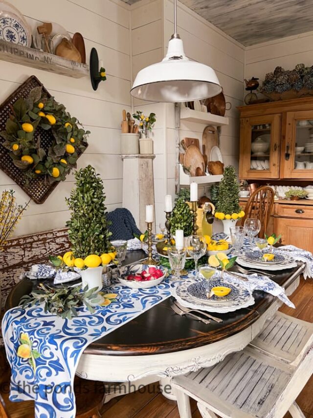 Italian Dinner Table Party Theme. Decorating with Lemons. 