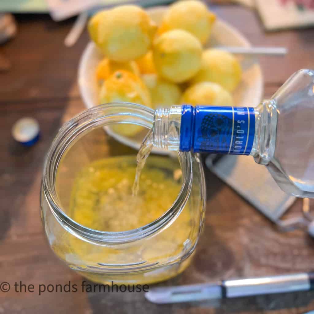 Mix lemon zest with vodka