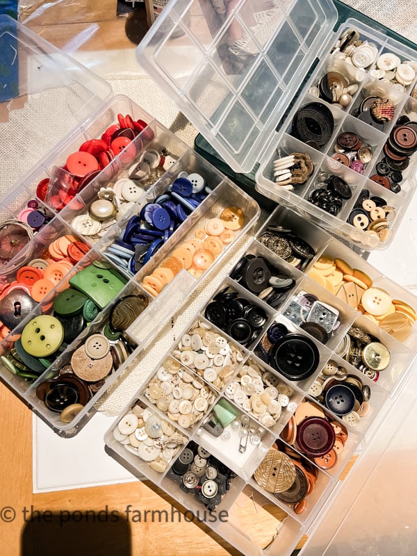 Collection of buttons saved for DIY projects.