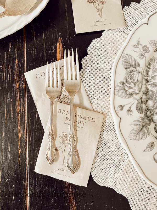 Seed Packets hold vintage silverware