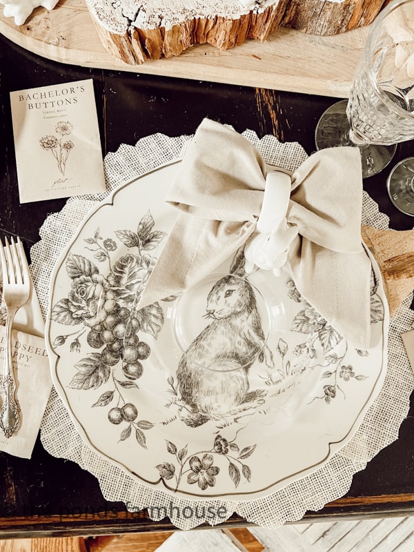 Place setting ideas for a Easter Brunch . Easter tablescape, craft tablescape ideas.